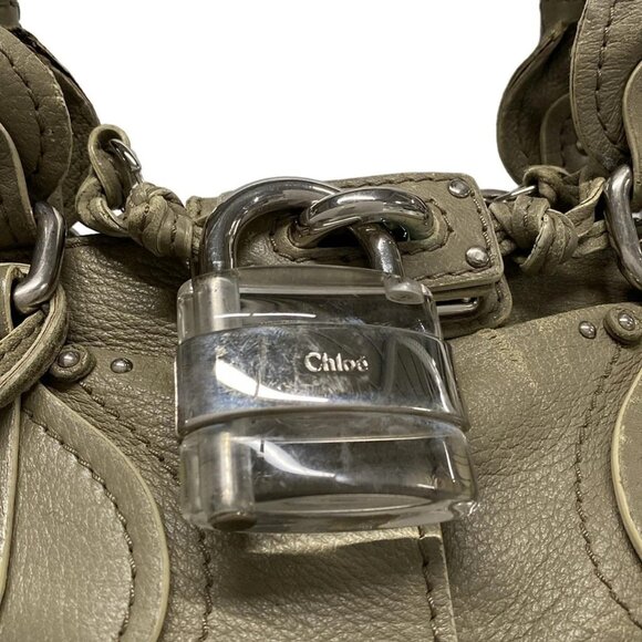 Auth Chloe Paddington Gray Leather Handbag - Picture 11 of 16